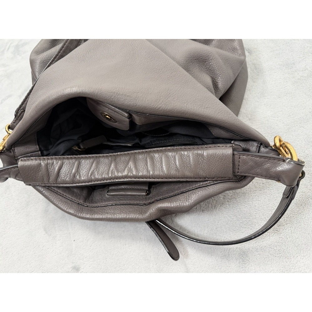 Marc by Marc Jacobs Hobo Q Hillier Gray Pebbled Leather Satchel Crossbody Purse - Picture 5 of 12